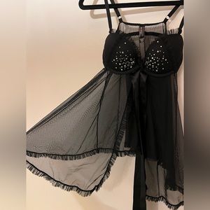 Victoria’s Secret Black Babydoll Push-up Lingerie Too